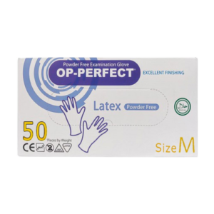 دستکش لاتکس مدل OP-PERFECT سایز مدیوم بسته 50 عددی